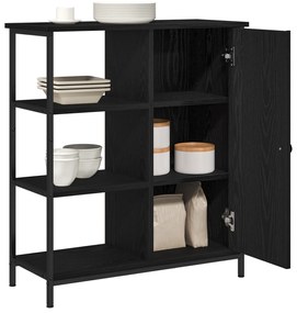 vidaXL Μπουφές Μαύρος Δρυς 70x30x80 εκ Επεξεργασμένο Ξύλο