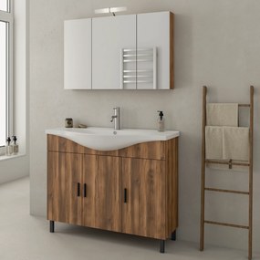 Drop Luna 100 Baroque Oak 100x46 - Πάγκος με Νιπτήρα &amp; Κρυφοντουλαπο