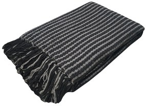 Ριχτάρι Υφαντό Polycotton Διθέσιος 180x250εκ. Black-Light Grey Komvos Home 7012064-3