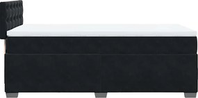 vidaXL Κρεβάτι Boxspring με Στρώμα Μαύρο Single Βελούδινο