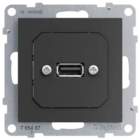 Μηχανισμός Πρίζας USB Προ καλωδιωμένο Dark Grey  SEANO 765487 Legrand 765487