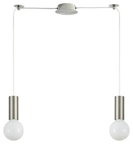 Φωτιστικό Οροφής Δίφωτο Homelighting Adept Tube 77-8388 Nickel Matt