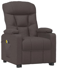 vidaXL Πολυθρόνα Μασάζ με Ανύψωση Σκούρο Καφέ Υφασμάτινη