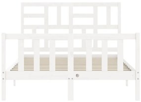 vidaXL Σκελετός Κρεβ. Χωρίς Στρώμα Λευκό 140x190 εκ Μασίφ Πεύκο