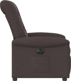 vidaXL Πολυθρόνα Ανακλινόμενη Ηλεκτρική Σκούρο Καφέ Υφασμάτινη