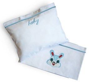 ΣΕΤ ΣΕΝΤΟΝΙΑ BEBE ΜΕ ΚΕΝΤHMA 120X160 ΧΩΡΙΣ ΛΑΣΤΙΧΟ - BUNNY BLUE SB Home