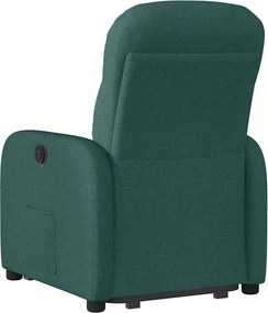 vidaXL Πολυθρόνα Ανακλινόμενη με Ανύψωση Σκούρο Πράσινη Υφασμάτινη