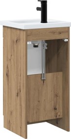 vidaXL Καθρέφτης μπάνιου με νιπτήρα Artisan Δρυς 42 x 40 x 84,5 εκ