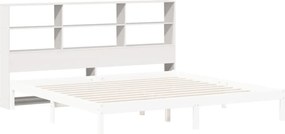 vidaXL Κεφαλάρι με Αποθ. Χώρο Λευκό 180 εκ. από Μασίφ Ξύλο Πεύκου