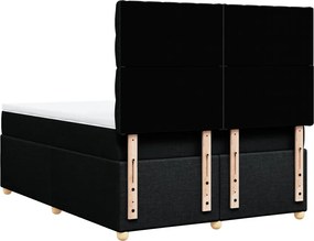 vidaXL Κρεβάτι Boxspring με Στρώμα Μαύρο 140x200 εκ. Υφασμάτινο