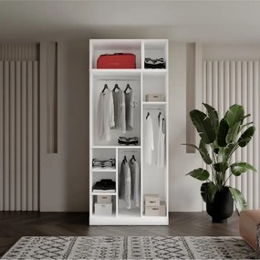 Stewehome Ντουλάπα με 3 πόρτες και ντουλάπι από MDF 105x52x52 cm