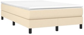 vidaXL Κρεβάτι Boxspring με Στρώμα Κρεμ 120x200 εκ. Υφασμάτινο