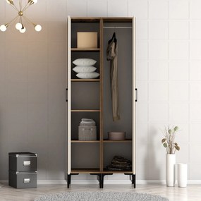 Διφυλλη Ντουλαπα Καρυδια/Κρεμ KUMSAL 47.5x80x201.4