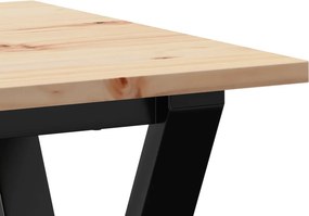 vidaXL Τραπέζι Τραπεζαρίας Πλαίσιο Υ50x50x75εκ Μασίφ Πεύκο/Ατσάλι