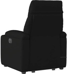 vidaXL Πολυθρόνα Μασάζ Ανακλινόμενη με Ανύψωση Μαύρη Υφασμάτινη