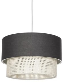 SISSIE 203-0140 Μοντέρνο Κρεμαστό Φωτιστικό Καπέλο Μονόφωτο 1 x E27 IP20 Γκρι & Λευκό Ύφασμα -Μ30 x Π30 x Υ93cm Globostar-203-01 203-0140