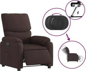 vidaXL Πολυθρόνα Ανακλινόμενη Ηλεκτρική Σκούρο Καφέ Υφασμάτινη