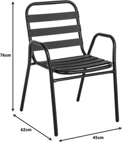 Τραπεζαρία Vergo-Sussie pakoworld μαύρο μέταλλο Φ60x70εκ