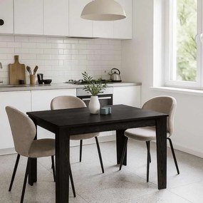 Τραπέζι Darlen Megapap χρώμα sencron black 125x72x74εκ.