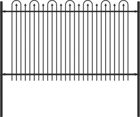 vidaXL Φράχτης Καμάρας με Άκρες Dronten Μαύρο