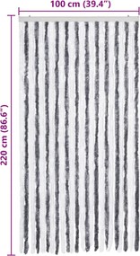 vidaXL Σήτα - Κουρτίνα Πόρτας Γκρι / Λευκό 100 x 220 εκ. από Σενίλ