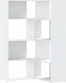 vidaXL Βιβλιοθήκη Γωνιακή 4 Επ. Λευκή 85x85x140 εκ Επεξ. Ξύλο