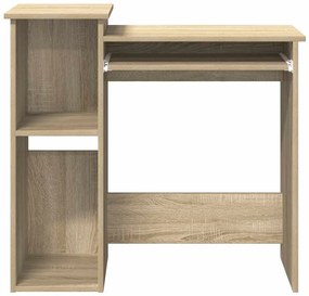 vidaXL Γραφείο με Ράφια Sonoma Δρυς 110x45x157 εκ. από Μοριοσανίδα