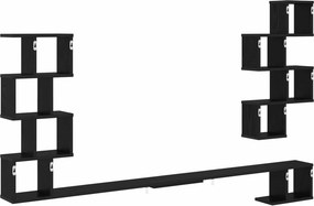 vidaXL Ράφι Τηλεόρασης Τοίχου Μαύρη Δρυς 200 x 15 x 94 εκ