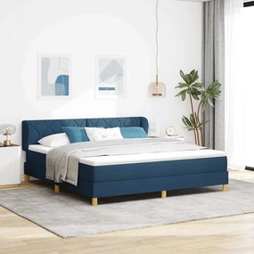 VidaXL Κρεβάτι Box Spring με Στρώμα - Μπλε, 180x200 εκ., Ύφασμα