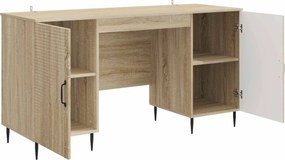 vidaXL Γραφείο Sonoma Δρυς 142,5 x 50 x 75 εκ. Επεξεργασμένο Ξύλο
