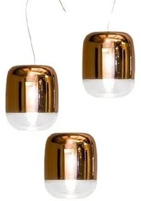 Κρεμαστό Φωτιστικό Οροφής 3xLED 4,2W Dimmable Triac Φυσητό Γυαλί Μεταλιζέ Gong S1 3R Prandina-1A63004510170-Χάλκινο 1A63004510170