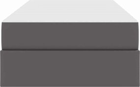 vidaXL Κρεβάτι με αποθηκευτικό χώρο και στρώμα 2 pcs Γκρι Δέρμα