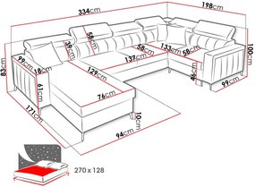 Γωνιακός καναπές Baltico V Mini-Δεξιά-Somon