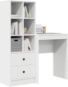 vidaXL Γραφείο με συρτάρι με ράφι με αποθήκευση 2 pcs Λευκό