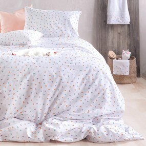 Παπλωματοθήκη Μονή (Σετ 160x250) Rythmos Symbol Tiny Heart White