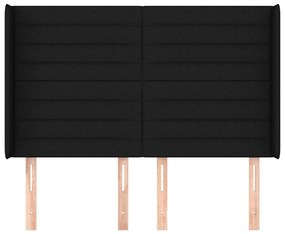 Κεφαλάρι με Πτερύγια Μαύρο 147x16x118/128 εκ. Υφασμάτινο - Μαύρο