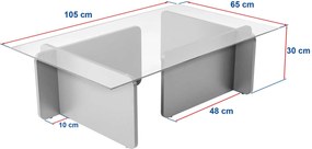 Τραπεζάκι Σαλονιού Ξύλο Λευκό FLAVIO 105x65x30