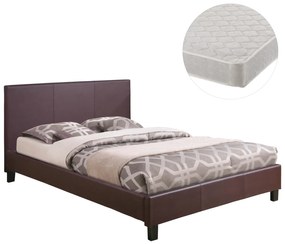 ΚΡΕΒΑΤΙ ΜΕ ΣΤΡΩΜΑ BECCA HM21283.02 ΚΑΦΕ PU--ΓΙΑ 150x200εκ