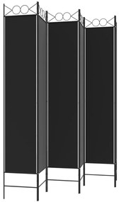 vidaXL Διαχωριστικό Δωματίου με 6 Πάνελ Μαύρο 240x220 εκ. από Ύφασμα