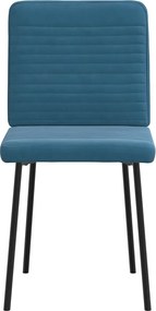 vidaXL Καρέκλες Τραπεζαρίας 2 τεμ. Μπλε Βελούδινες