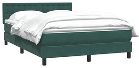 vidaXL Box Spring Κρεβάτι με στρώμα Σκούρο πράσινο 140x220cm Βελούδινο