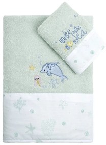 Πετσέτες Παιδικές Sea Love (Σετ 2τμχ) Mint Nima Towels Set 70x140cm 100% Βαμβάκι