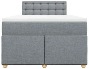 vidaXL Κρεβάτι Boxspring με Στρώμα Ανοιχτό Γκρι 120x190 εκ. Υφασμάτινο