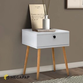 Κομοδίνο Pauline Megapap χρώμα λευκό 45x35x61εκ.