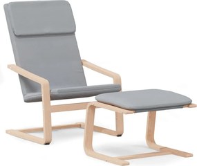 vidaXL Πολυθρόνα Relax Ανοιχτό Γκρι Υφασμάτινη με Υποπόδιο