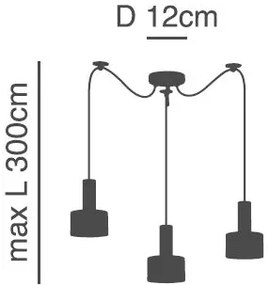 Φωτιστικό Οροφής  SE21-NM-4-NM3-MS1 ADEPT TUBE Nickel Matt Pendant Black Metal Shade+ - 51W - 100W - 77-8451