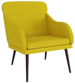 vidaXL Πολυθρόνα Κίτρινη 63 x 76x 80 εκ. Βελούδινη