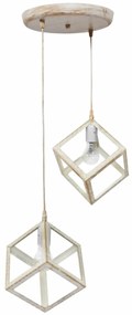 Φωτιστικό Οροφής Δίφωτο Heronia Kyvos 34-0291 White/Bronze