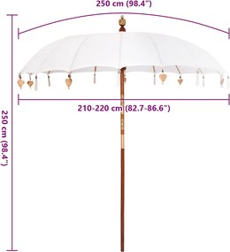 vidaXL Μπαλινέζικη Ομπρέλα Κρεμ 220 x 220 x 260 εκ Βαμβάκι