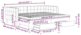 Καναπές Κρεβάτι Συρόμενος Μαύρος 90x190 εκ. Βελούδο &amp; Συρτάρια - Μαύρο